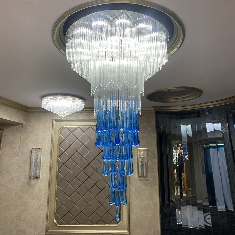 Custom butterfly crystal chandelier in a luxury dining room